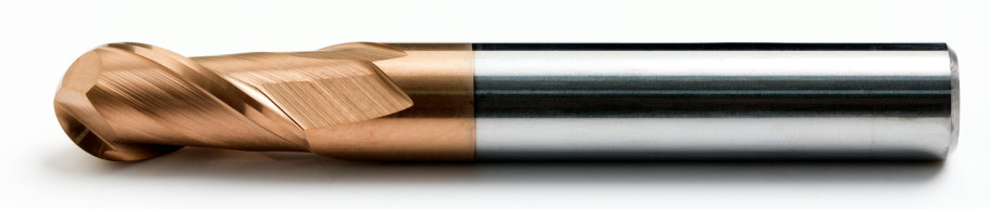 Koves HYB 2-flute ball nose carbide end mill for hardened material, HY-MAX series
