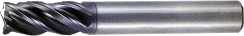 Koves XSEL445 4-flute long-shank flat unequal helix carbide end mill, XS-MAX series