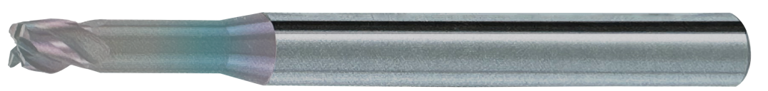Koves NCOR-430 long-neck radius carbide end mill 4-flute, CO-MAX series