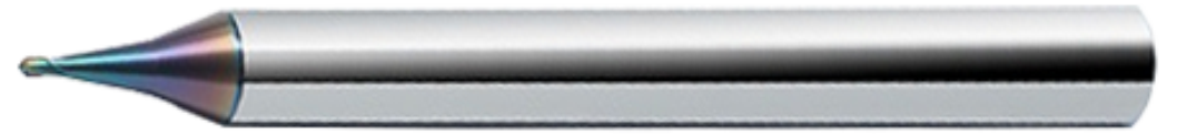 Koves MCOB-230 2-flute micro ball nose carbide end mill, CO-MAX series