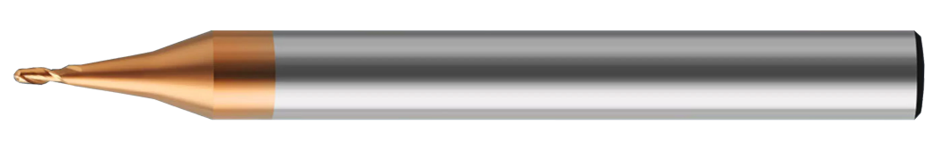 Koves MHRB-230 2-flute micro ball nose carbide end mill, HR-MAX series